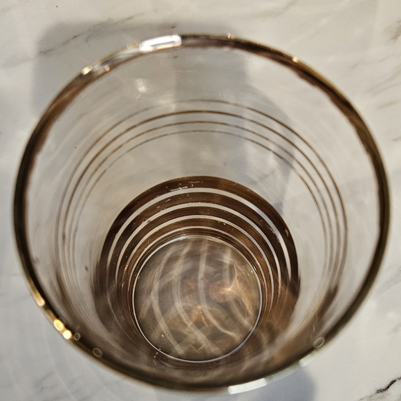 Vintage Dorothy Thorpe Gold Stripe 100 oz Pitcher & 6 (10 oz) Matching Tumblers - Picture 7 of 9